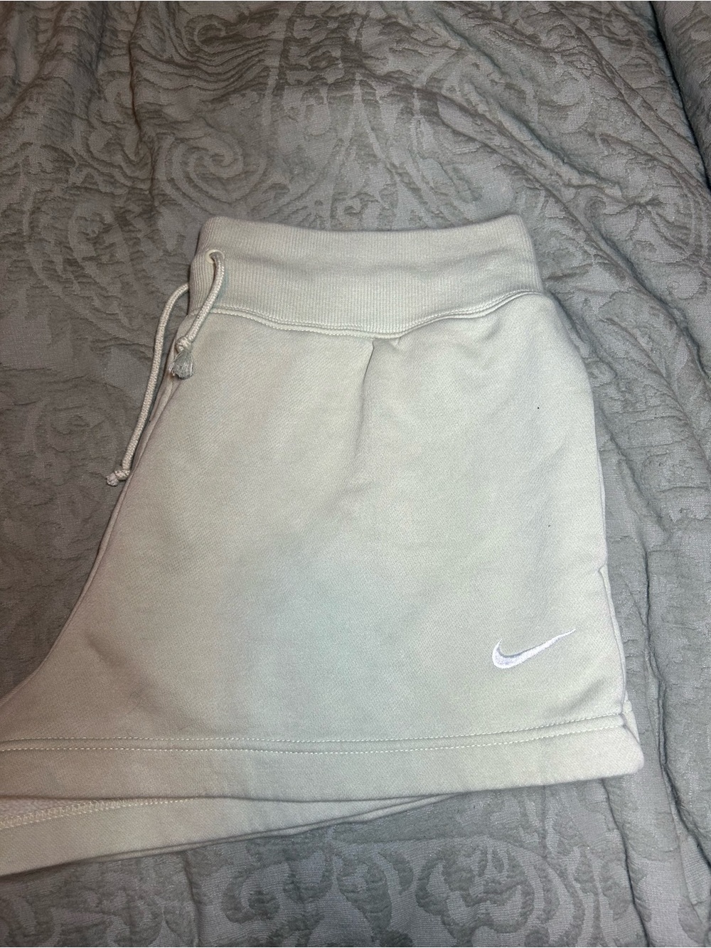 Nike Women’s Green Drawstring Shorts with White Swoosh